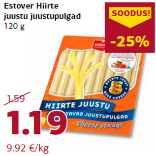 Allahindlus - Estover Hiirte juustu juustupulgad 120 g