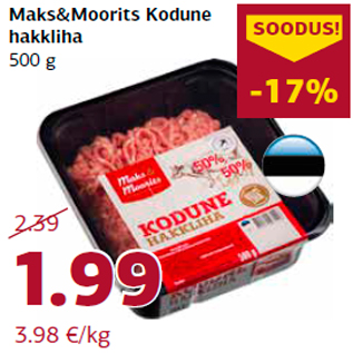 Allahindlus - Maks&Moorits Kodune hakkliha 500 g