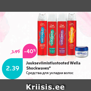 Allahindlus - Juukseviimistlustooted Wella Shockwaves*