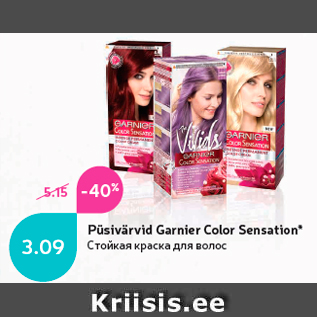 Allahindlus - Püsivärvid Garnier Color Sensation*