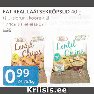 Allahindlus - EAT REAL LÄÄTSEKRÕPSUD 40 G