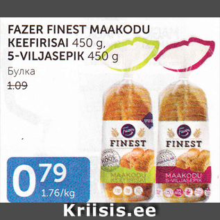 Allahindlus - FAZER FINEST MAAKODU KEEFIRISAI 450 G, 5-VILJASEPIK 450 G