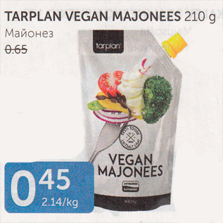 Allahindlus - TARPLAN VEGAN MAJONEES 210 G