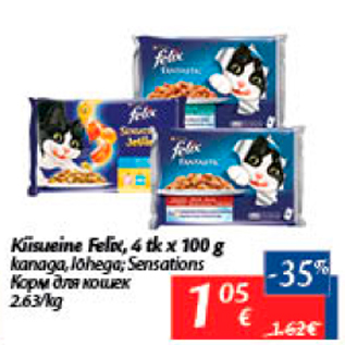 Allahindlus - Kiisueine Felix, 4 tk x 100 g