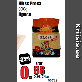 Allahindlus - Hirss Prosa 900g