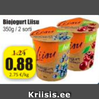 Allahindlus - Biojogurt Liisu