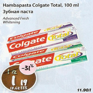 Allahindlus - Hambapasta Colgate Total