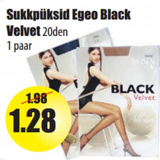 Allahindlus - Sukkpüksid Egeo Black Velvet20den 1 paar