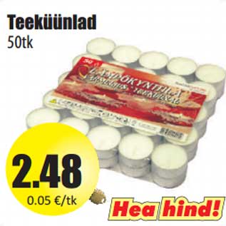 Allahindlus - Teeküünlad 50tk