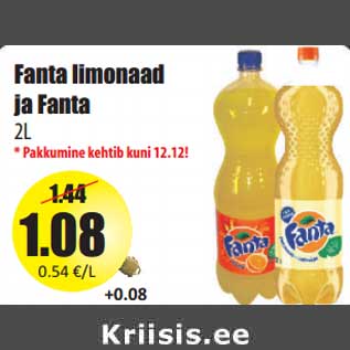 Allahindlus - Fanta limonaad ja Fanta 2L