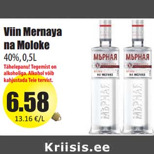 Allahindlus - Viin Mernaya na Moloke 40%, 0,5L