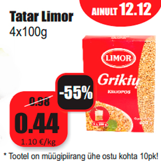 Allahindlus - Tatar Limor 4x100g