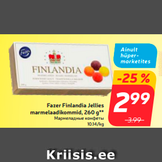 Allahindlus - Fazer Finlandia Jellies marmelaadikommid, 260 g**