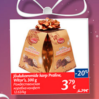 Allahindlus - Jõulukommide karp Praline, Witor´s, 300 g