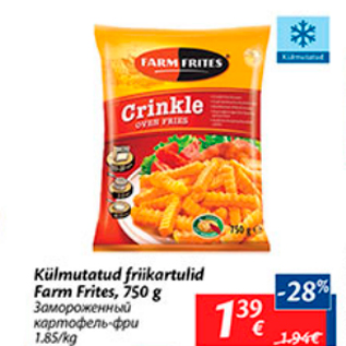 Allahindlus - Külmutatud friikartulid Farm Frites, 750 g