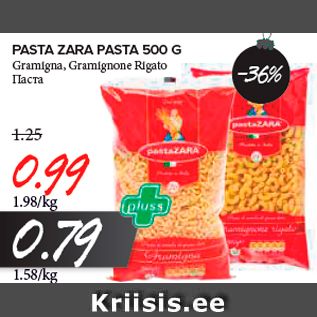 Allahindlus - PASTA ZARA PASTA 500 G