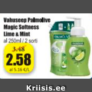 Allahindlus - Vahuseep Palmolive Magic Softness Lime & Mint