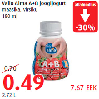 Allahindlus - Valio Alma A+B joogijogurt