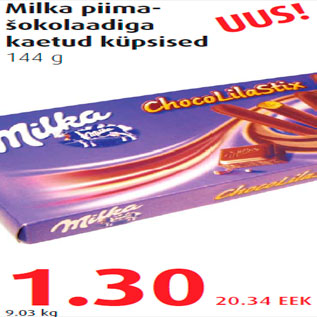 Allahindlus - Milka piimašokolaadiga kaetud küpsised