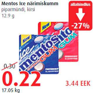 Allahindlus - Mentos Ice närimiskumm