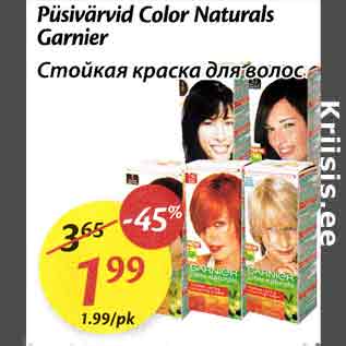 Allahindlus - Püsivärvid Color Naturals Garnier