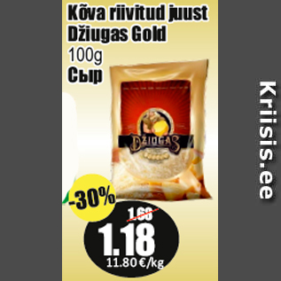 Allahindlus - Kõva riivitud juust Džiugas Gold 100g