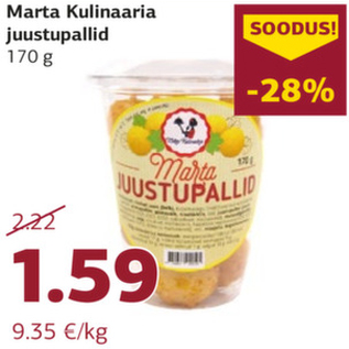 Allahindlus - Marta Kulinaaria juustupallid