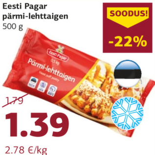 Allahindlus - Eesti Pagar pärmi-lehttaigen