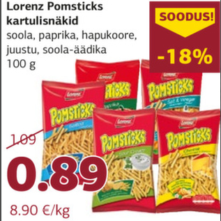 Allahindlus - Lorenz Pomsticks kartulisnäkid