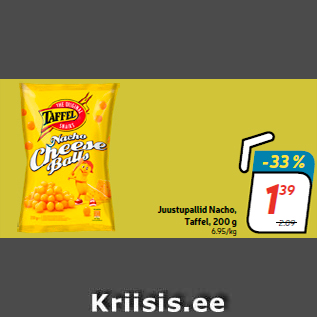 Allahindlus - Juustupallid Nacho, Taffel, 200 g