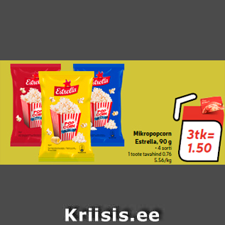 Allahindlus - Mikropopcorn Estrella, 90 g