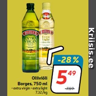 Allahindlus - Oliiviõli Borges, 750 ml