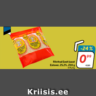 Allahindlus - Riivitud Eesti juust Estover, 25,2%, 200 g