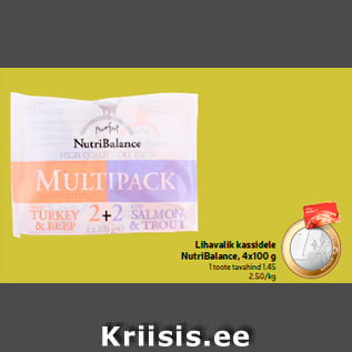 Allahindlus - Lihavalik kassidele NutriBalance, 4x100 g