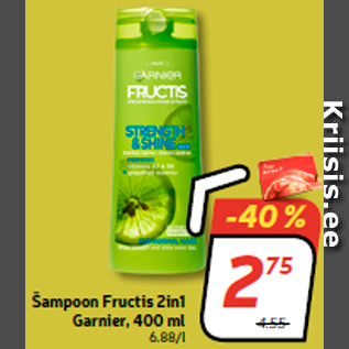 Allahindlus - Šampoon Fructis 2in1 Garnier, 400 ml