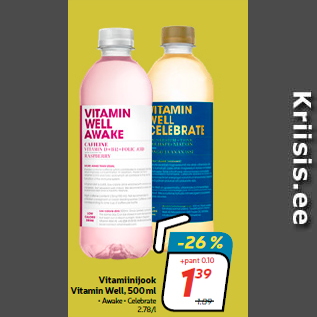 Allahindlus - Vitamiinijook Vitamin Well, 500 ml