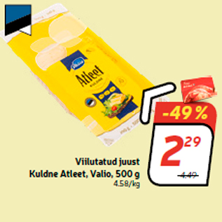 Allahindlus - Viilutatud juust Kuldne Atleet, Valio, 500 g