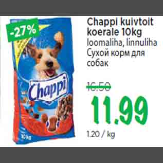 Allahindlus - Chappi kuivtoit koerale 10kg loomaliha, linnuliha