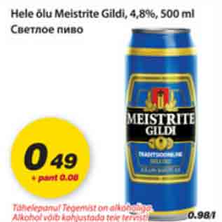 Allahindlus - Hele õlu Meistrite Gildi, 4,8%, 500ml