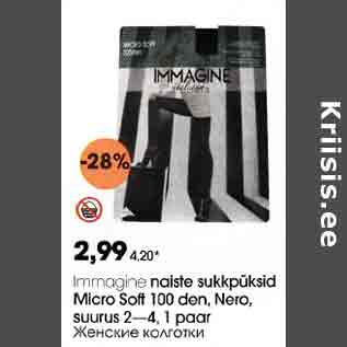 Allahindlus - Immagine naiste sukkpüksid Micro Soft 100 den, Nero,suurus 2-4