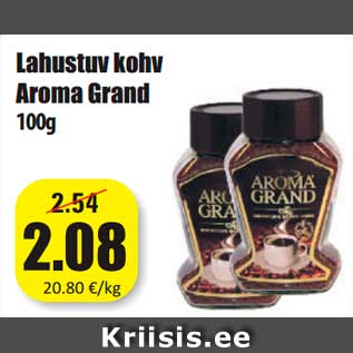 Allahindlus - Lahustuv kohv Aroma Grand 100g