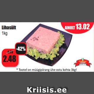 Allahindlus - Lihasült 1kg