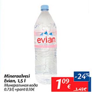 Allahindlus - Mineraalvesi Evian, 1,5 l