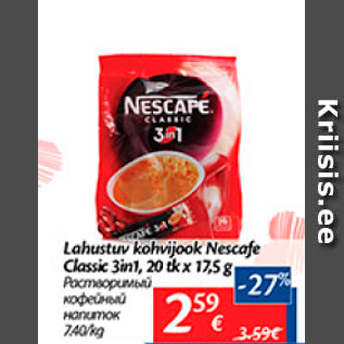 Allahindlus - Lahustuv kohvijook Nescafe Classic 3in1