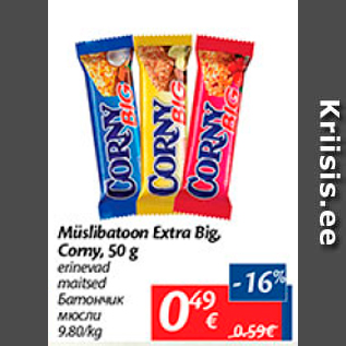 Allahindlus - Müslibatoon Axtra Big, Corny, 50 g