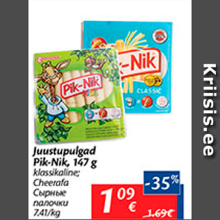 Allahindlus - Juustupulgad Pik-Nik, 147 g