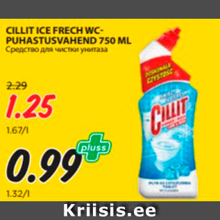 Allahindlus - CILLIT ICE FRECH WC-PUHASTUSVAHEND 750 ML