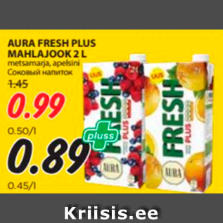 Allahindlus - AURA FRESH PLUS MAHLAJOOK 2 L