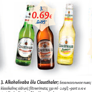 Allahindlus - Alkoholivaba õlu Clausthaler