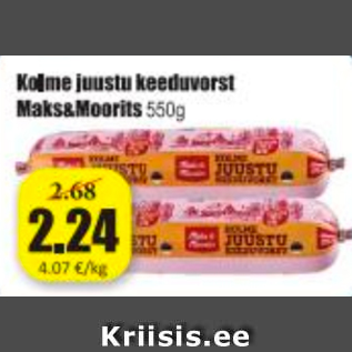 Allahindlus - Kolme juustu keeduvorst Maksa&Moorits 550 g